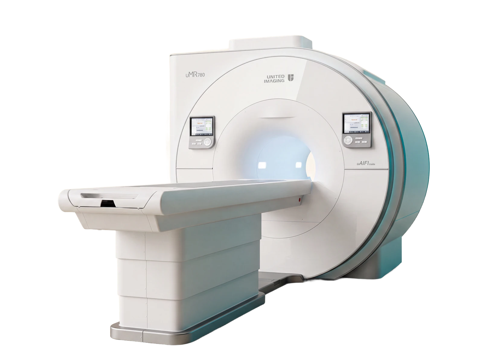 United Imaging uMR 780 3 Tesla MRI scanner with patient table at Advanced Imaging Point